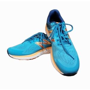 NEW BALANCE MEN'S FRESH FOAM 680 M680FB7 MEDIUM WIDTH RUNNING SHOES BLUE ORANGE